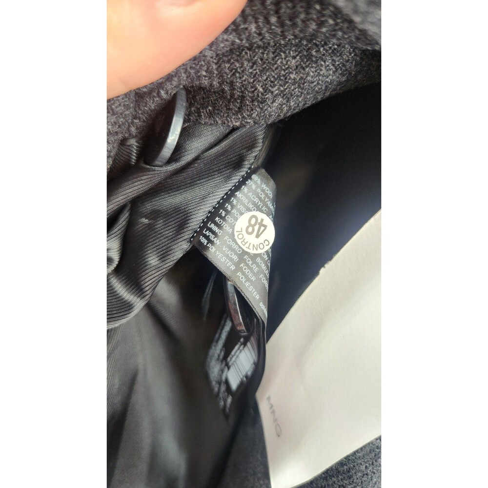 Mango MNG Women's Small Black Woollen Coat With Belt NWT - Picture 5 of 14